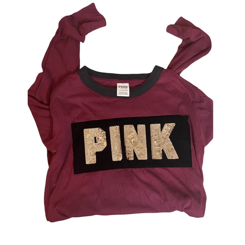 Burgundy pink Victoria secret long sleeve shirt